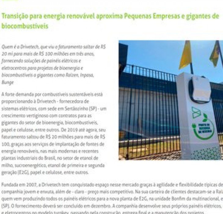 Transição para energia renovável aproxima Pequenas Empresas e gigantes de biocombustíveis