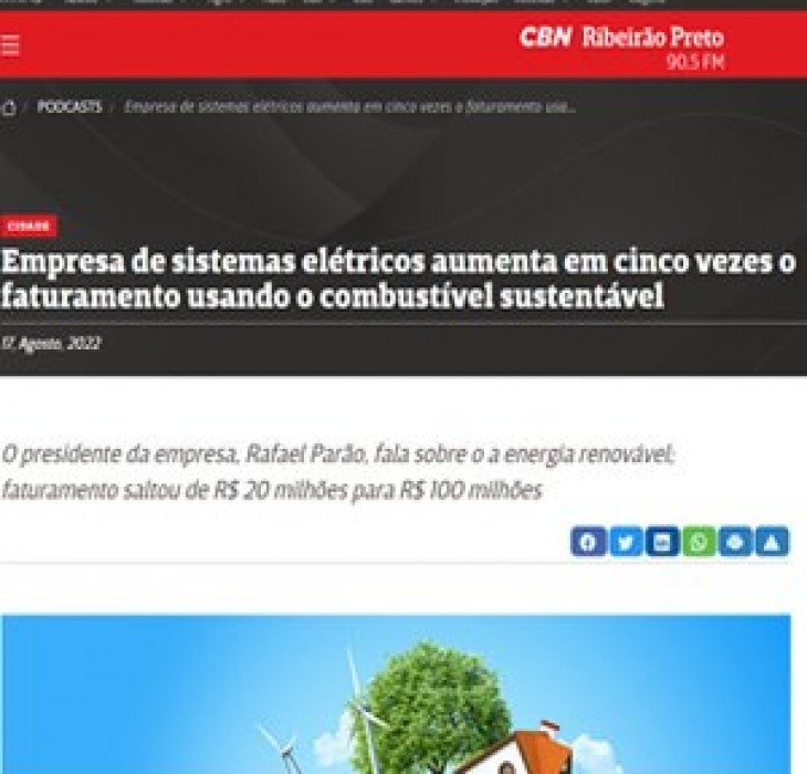 Empresa de sistemas elétricos aumenta em cinco vezes o faturamento usando combustível sustentável