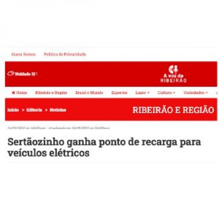 Sertãozinho ganha ponto de recarga para veículos elétricos